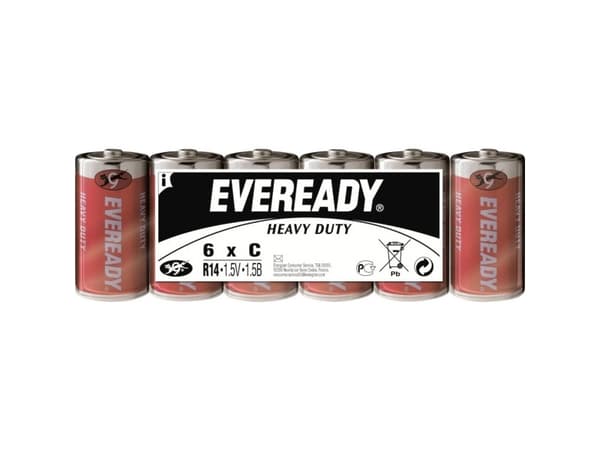 C-batteri R14 Eveready SHD Zink-kul 1.5 V 6 stk