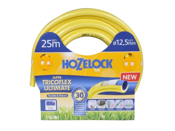 Hozelock 116761, 25 m, Maanpinnan yläpuolella, Keltainen, Vain letku, PVC-muovi, 1,25 cm