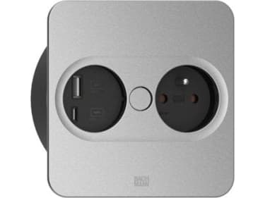 Bachmann 946.015, Type E + USB A + USB C, Desktop embedded, 4 cm, Desk, Stainless steel, Metal, Plastic