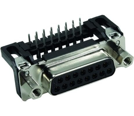Harting 09 66 212 6603, D-Sub 15-pin F, musta, metalli, polybuteenitereftalaatti (PBT), teräs, termoplastinen hartsi, kupariseos, 10 mO, 1000 V