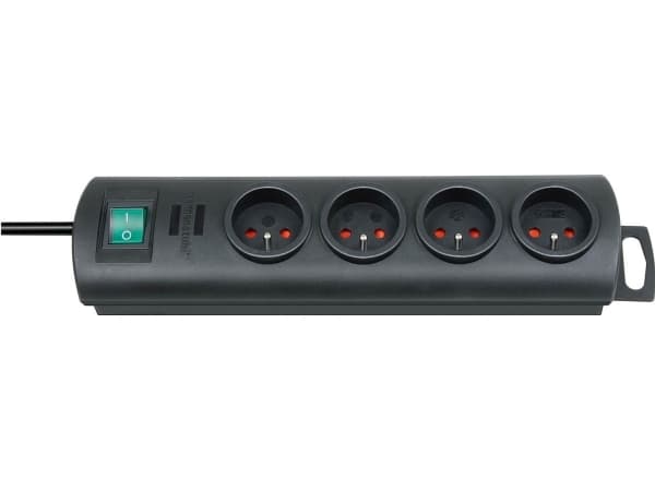 Brennenstuhl 1153304124, 1,5 m, inomhus, Typ E, IP20, Svart, 4 AC-utgångar