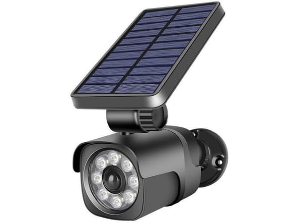TelForceone SUNARI solcellelampe LED FLS-25 SMD PIR dummy kamera 4W 300lm 6000K 1500mAh Li-Ion Forever Light