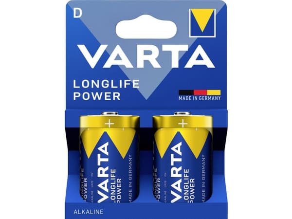Varta 04920 121 422, LR20, Alkalinsk, 1,5 V, 2 stykker, Blå, Gult, Tyskland