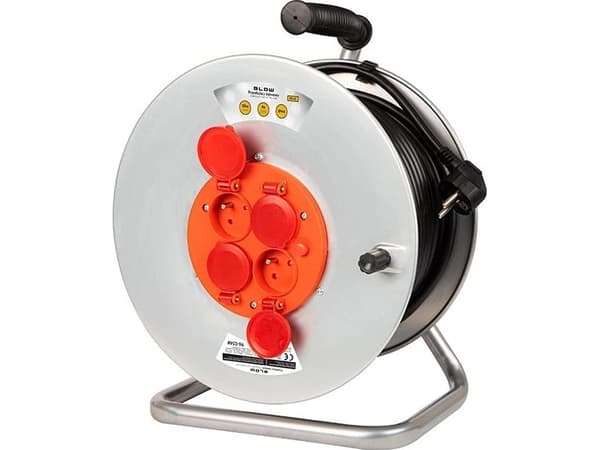 98-754# Verkkoverkon jatkojohto pr-61 4-pistorasia maadoitettu 50m metallirumpu 3x2.5mm