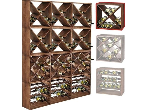 Kesper 69243, 15 flasker, Furutre, Brun, Veggmontert Vin rack
