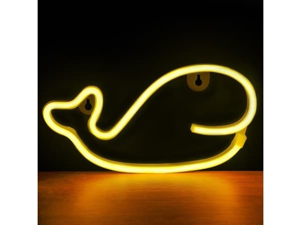 Forever Light Neon LED Light WHALE warm white Bat + USB FLNEO9 Light decoration figure