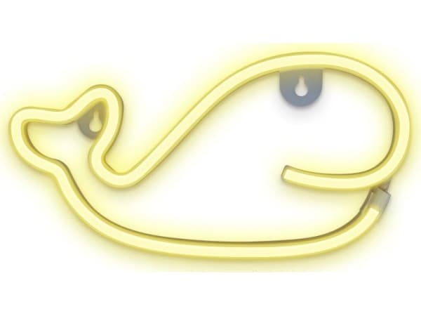 Forever Light Neon LED Light WHALE warm white Bat + USB FLNEO9 Light decoration figure Valkoinen