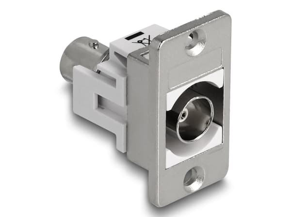 Delock Panelmontering BNC-hona till BNC-hona silver / vit Silver, Vit