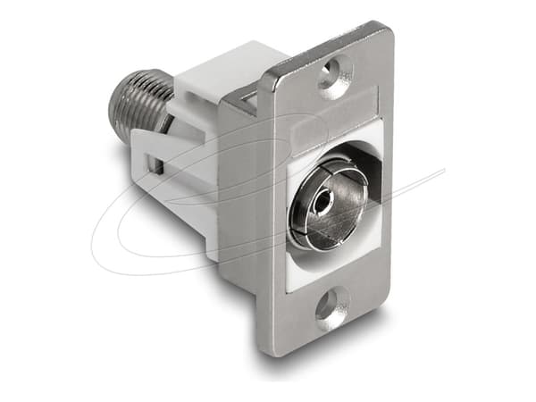 Delock Panel Mount IEC-pistorasia F-pistorasiaan hopea / valkoinen Hopea, Valkoinen