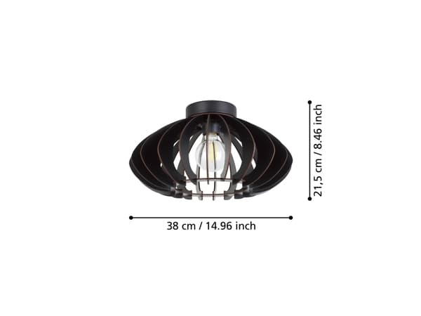 EGLO COSSANO 3 LOFT E27 Ø380 SORT/TRÆ