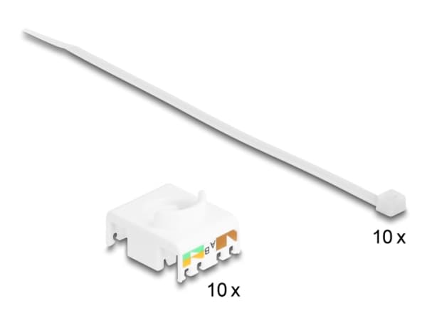 Delock - Keystone module - RJ-45 (hunn) til LSA (hunn) - STP - CAT 6a - svart (en pakke 10)