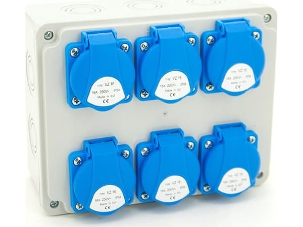 ELS Elektrotechnika Byggnadsbrytare 6*GS 230V, väggmonterad/ytmonterad kapsling, ELS Elektrotechnika, N600