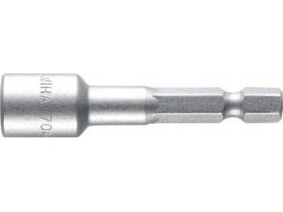 Wiha 04512, 1 stykker, Sekskantet, 25,4 / 4 mm (1 / 4"), Kromvanadiumstål, Rustfritt stål, 55 mm