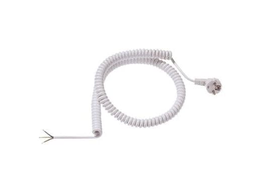 BACHMANN spiralkabel 1-4m vit H05VV-F 3G1,5mm² AEH/CEE7/7 (BM0010716)