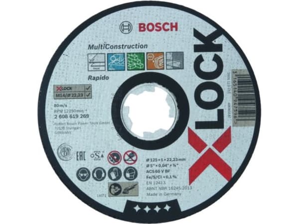 Bosch X-LOCK MULTI CONSTRUCTION, levyleikkuri, Putki, Kevytbetoni, Terästä, Profiili, Kivi, Kirjometalli, Bosch, 2,22 cm, 12,5 cm, Musta, Valkoinen