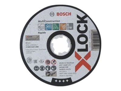 Bosch X-LOCK MULTI CONSTRUCTION, levyleikkuri, Putki, Kevytbetoni, Terästä, Profiili, Kivi, Kirjometalli, Bosch, 2,22 cm, 12,5 cm, Musta, Valkoinen