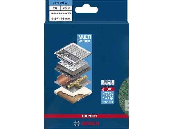 Bosch 2 608 901 221, Slipepute, Svært fint kornet, Malingsfjerning, Metall, Tre, Tørr-sliping, 115 mm