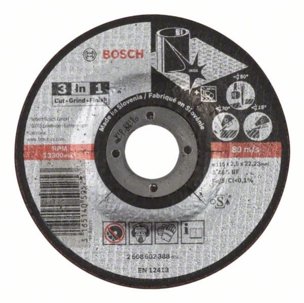 Bosch 2 608 602 388, 11,5 cm, Harmaa, 2,5 mm, 1 kpl