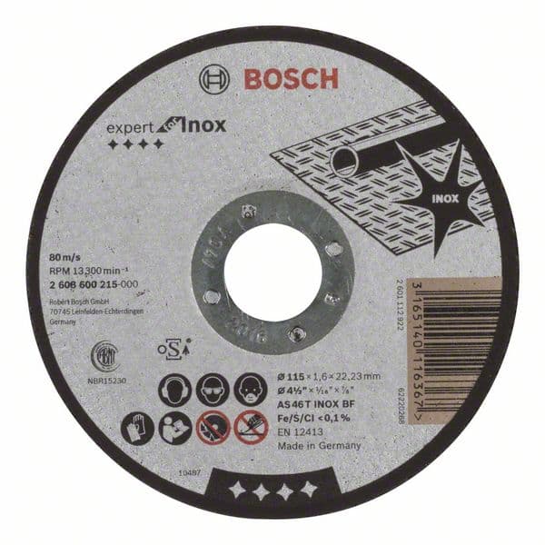 Bosch 2 608 600 215, 11,5 cm, Musta, 1,6 mm, 1 kpl