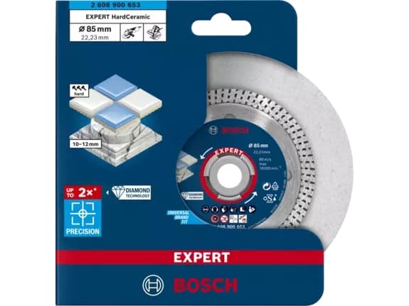 Bosch 2 608 900 653, Metallkuttende skive, Flis, Stein, Diamant, Bosch, Blå, Grå, Rund