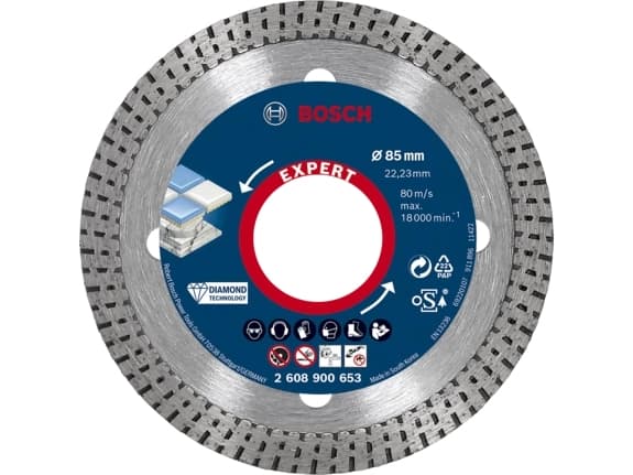 Bosch 2 608 900 653, Metallkuttende skive, Flis, Stein, Diamant, Bosch, Blå, Grå, Rund