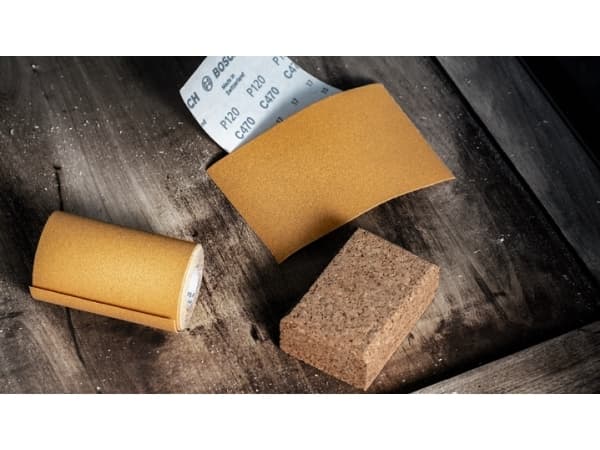 Bosch Expert C470 sanding roll, Abrasive roll, Fine grit, P120, Finishing work, Removing paint, Wood, Dry sanding