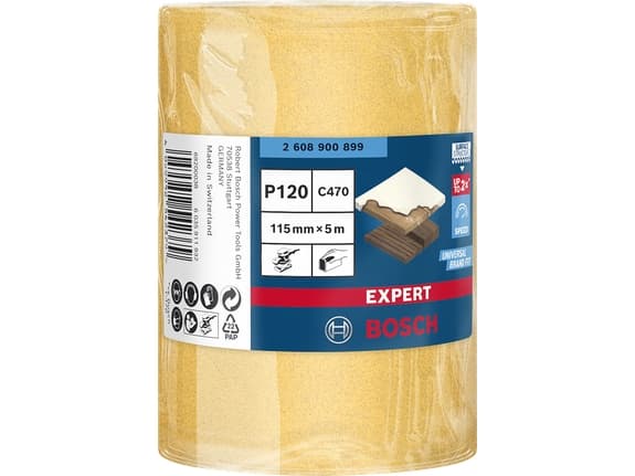 Bosch Expert C470 sanding roll, Abrasive roll, Fine grit, P120, Finishing work, Removing paint, Wood, Dry sanding