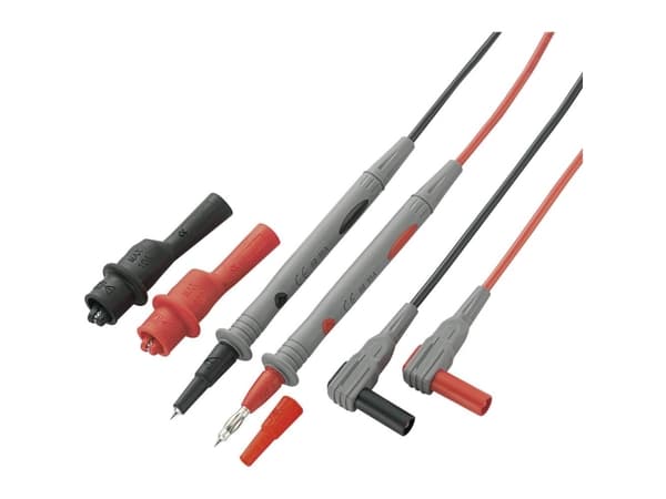 VOLTCRAFT MS-2 Set med säkerhetstestkablar Bladkontakt 4 mm Testprob Svart, röd 1 set