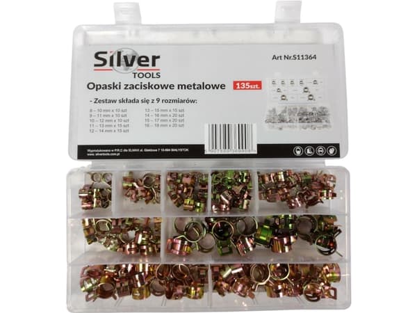 OBEJMY OPASKI METALOWE 135szt. SILVER