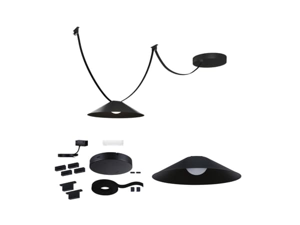 Komplett sett med ULine CONE LED-system 5m svart maks.60W 230V/48V svart / aluminium