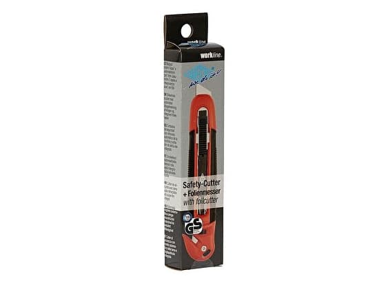 WEDO Safety-Cutter Standard, trapetsformad klinga, svart/röd, automatisk återdragning av klingan, säkerhetslås, - 1 st (78 805)
