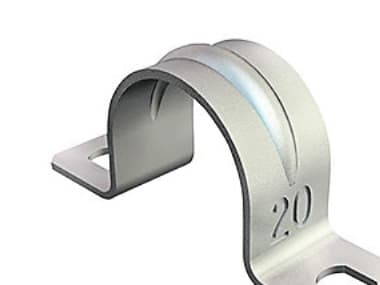 Kaapelikiinnike 14 mm 2 Lap, 605 G - Galvanoitu teräs - 100 kpl:n pakkaus - (100 kpl.)