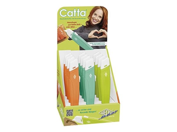 WEDO hushållsskärare Catta med keramiskt blad, display med 12 ljus plasthölje med upphängningsögla, fjäderbelastad - 1 st (79 700)