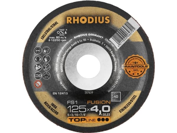 Rhodius Fusionsslibeskive 125x4,0x22,23 K40