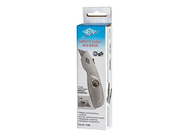 WEDO Safety Cutter ALU, trapesformet blad, sølvfjærbelastet blad - trekkes automatisk inn, - 1 stk (78 808)