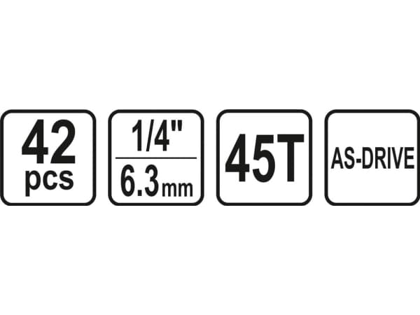 Sthor Skrallepipesett | 6,3 mm (1/4") | 42 stk. (58641)