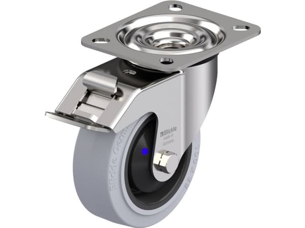 Blickle 895859 LEX-POEV 100XKA-FI-SG Ruostumattomasta teräksestä valmistettu kääntöpyörä Pyörän halkaisija: 100 mm Kantavuus (max.): 150 kg 1 kpl