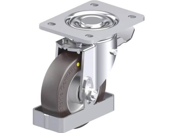 Blickle 939181 LH-ALST 125K-3-ST-AS-FS Teräksinen kääntöpyörä Pyörän halkaisija: 125 mm Kantavuus (max.): 370 kg 1 kpl