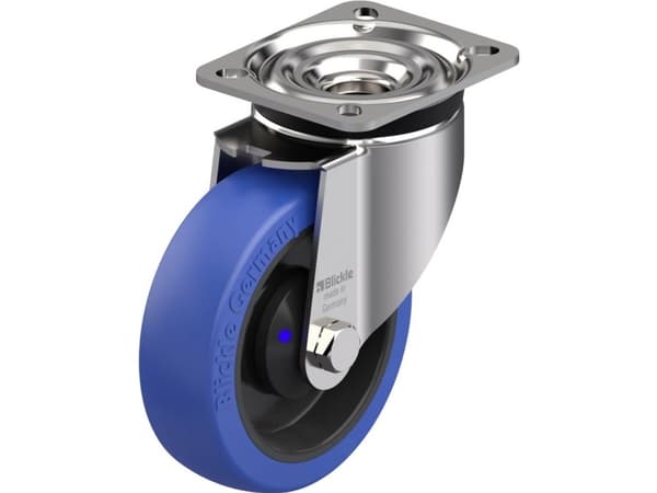 Blickle 915891 LKX-POBS 125XKA-1 Ruostumattomasta teräksestä valmistettu ohjauspyörä raskaille kuormille Pyörän halkaisija: 125 mm Kantavuus (max.):