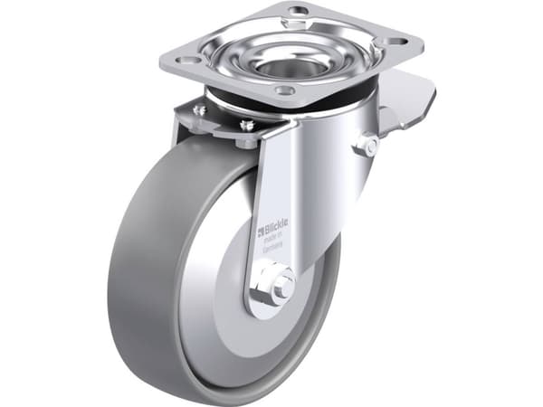 Blickle 946792 LK-PO 125G-1-ST-ELS-FA Teräksinen kääntöpyörä Pyörän halkaisija: 125 mm Kantavuus (max.): 300 kg 1 kpl