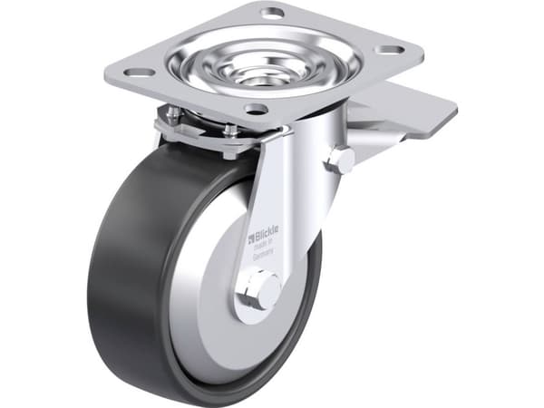 Blickle 953176 L-PP 100KA-ST-FA Teräksinen kääntöpyörä Pyörän halkaisija: 100 mm Kantavuus (max.): 160 kg 1 kpl