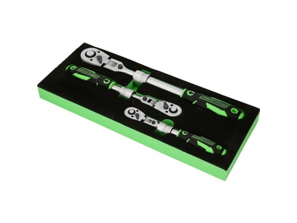 KS Tools 512.0103 COMPETITION Teleskooppinen räikkäsarja, 3-osainen hylsyavainsarja 512.0103