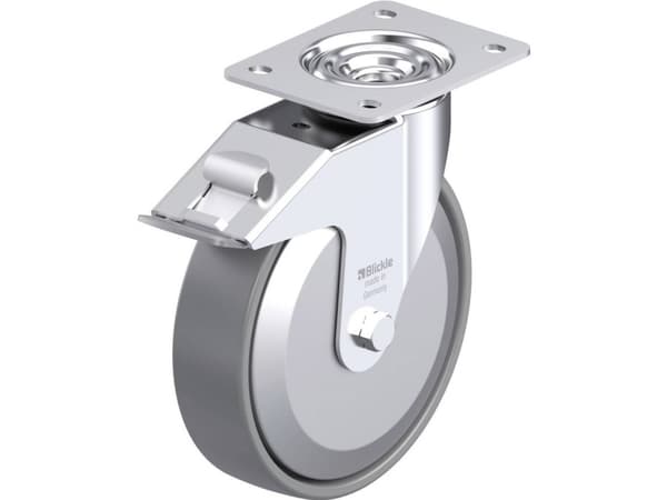 Blickle 946640 LE-PO 200G-FI-ELS-FA Teräksinen kääntöpyörä Pyörän halkaisija: 200 mm Kantavuus (max.): 300 kg 1 kpl