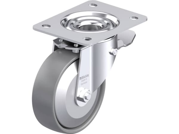 Blickle 946795 LK-PO 125G-3-ST-ELS-FA Teräksinen kääntöpyörä Pyörän halkaisija: 125 mm Kantavuus (max.): 300 kg 1 kpl