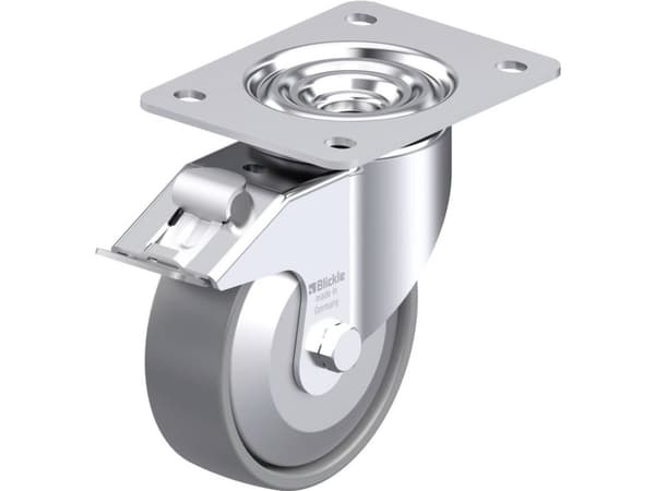 Blickle 946800 LK-PO 125KA-3-FI-ELS-FA Teräksinen kääntöpyörä Pyörän halkaisija: 125 mm Kantavuus (max.): 300 kg 1 kpl