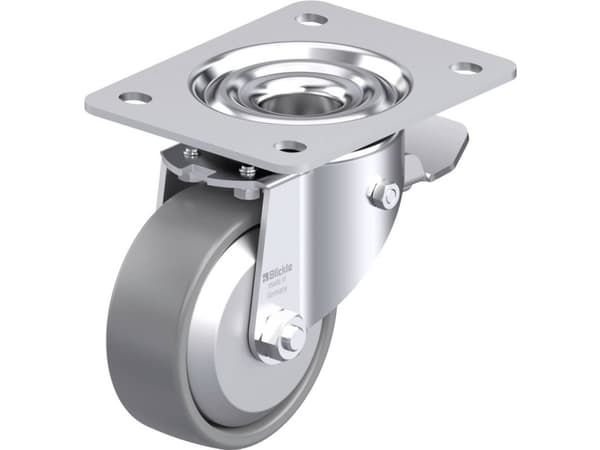 Blickle 946789 LK-PO 100KA-3-ST-ELS-FA Teräksinen kääntöpyörä Pyörän halkaisija: 100 mm Kantavuus (max.): 280 kg 1 kpl