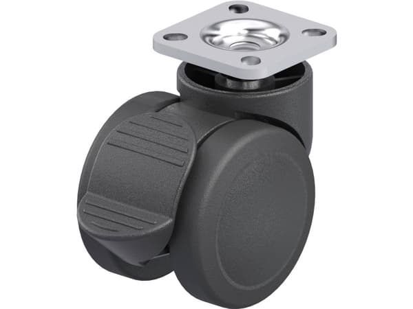 Blickle 842676 LKDB-PUA 50G-RA-P20 Kaksinkertainen muovinen kääntyvä pyörä Pyörän halkaisija: 50 mm Kantavuus (max.): 50 kg 1 kpl