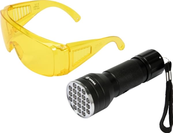 Vorel Flashlight UV 21 LED 3 x 1.5V + glasses (82756)