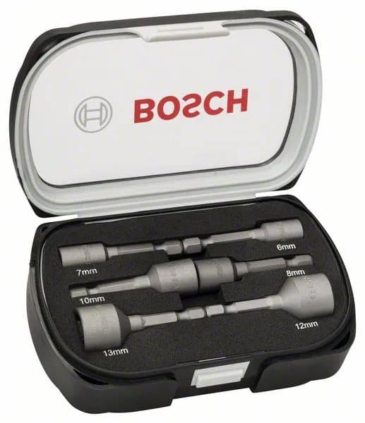 Bosch - Koppnøkkelsett - 6 deler - 6 mm, 7 mm, 8 mm, 10 mm, 12 mm, 13 mm - lengde: 50 mm