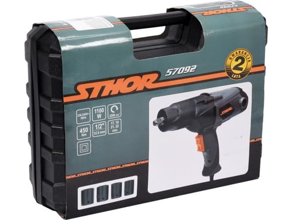 STHOR Electric impact wrench 1/2 "450Nm/1100W with a set of sockets (57092)